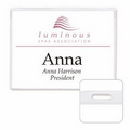Value Vinyl Name Tag Holder w/ No Spin Slotted (4"x3")